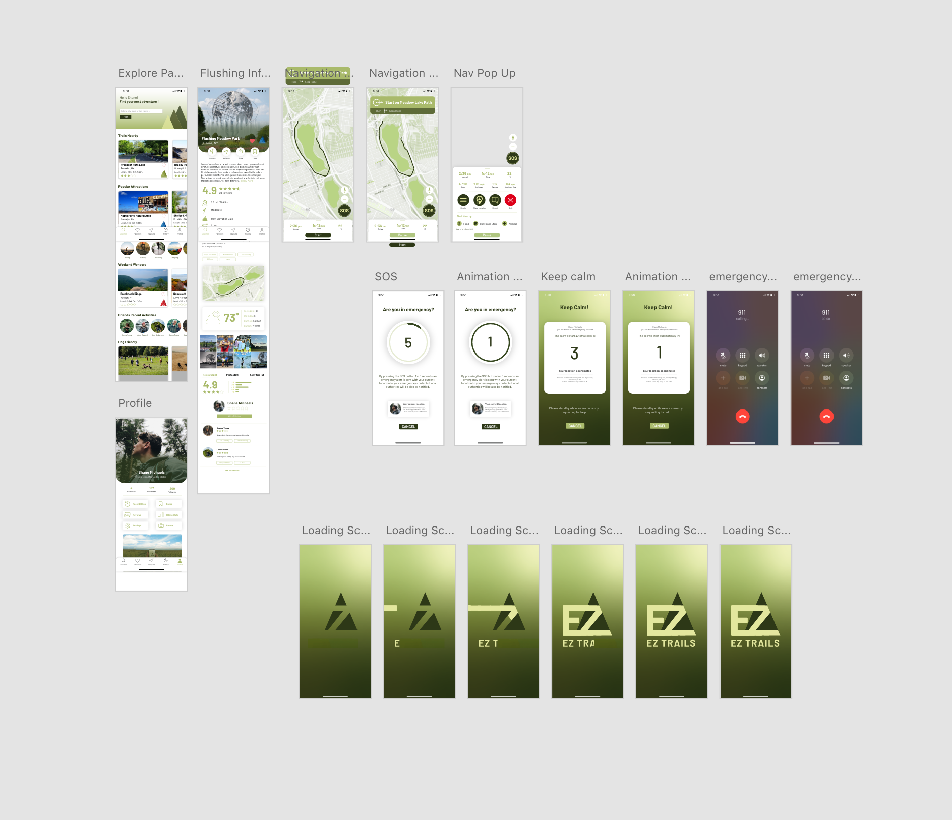 EZ Trails App Wireframe